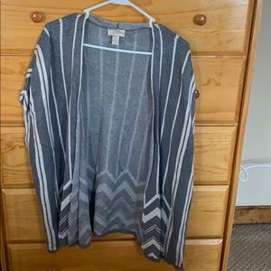 Gray striped poncho